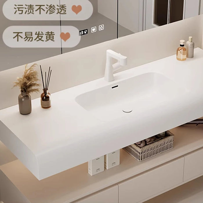 Furniture Skin Sensor Bathroom Vanity Cabinet With Sink And Mirror Integrated Arc Washing Table Combination To Wash