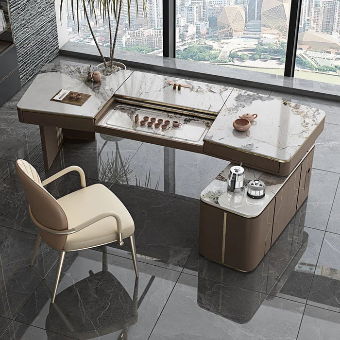 Rock desk, tea table and integrated office kungfu tea table and chair multifunctional luxury office