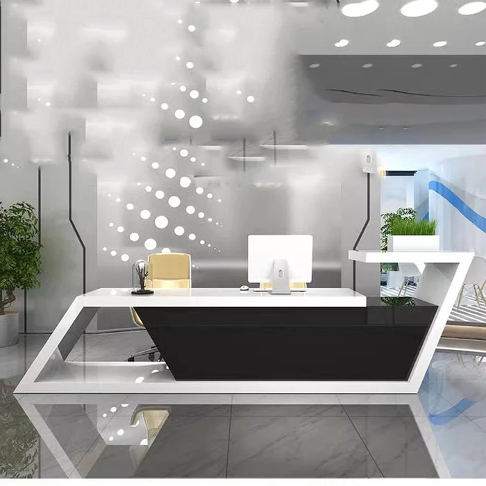 Cash Checkout Reception Desk Supermarket White Hair Salon Spa Premium Reception Desk Modern Theke Rezeption Luxury Furniture HDH