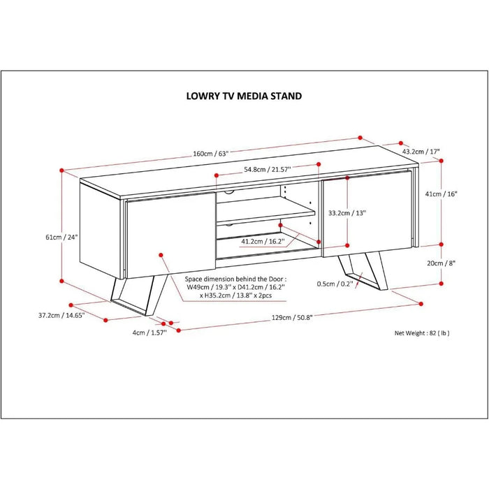 63 inch wide modern industrial TV media stand in low-quality charcoal brown for living rooms and entertainment centers