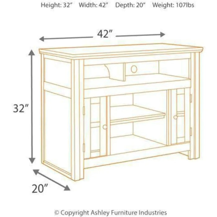 Harpan Traditional TV Stand Fits TVs up to 40", Adjustable Shelf and 2 Cabinets For Storage, W797-18, Brown，