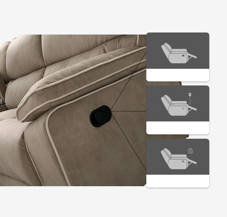 MANBAS Manual / Electric Recliner Fabric Sofa Set for Living Room Furniture L Shape Cloth Couch Muebles De Sala Canape Sofa Cama