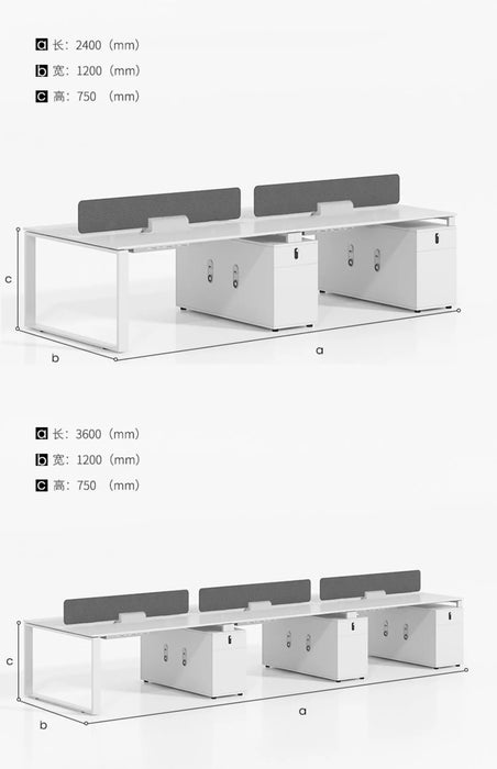Office desk and chair combination minimalist modern office furniture white 2/4/6 person staff desk office screen workstation