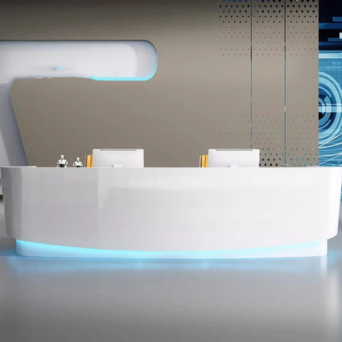 Modern Shop Salon Reception Desk Front White Commercial Bar Cash Premium Reception Desks Wooden Schreibtisch Furniture HDH