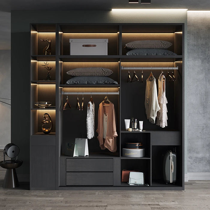Luxury Modern Simple Sliding Door Wardrobe Nordic Sliding Door Wardrobe Household Bedroom Cabinet Storage Cabinet Large Door