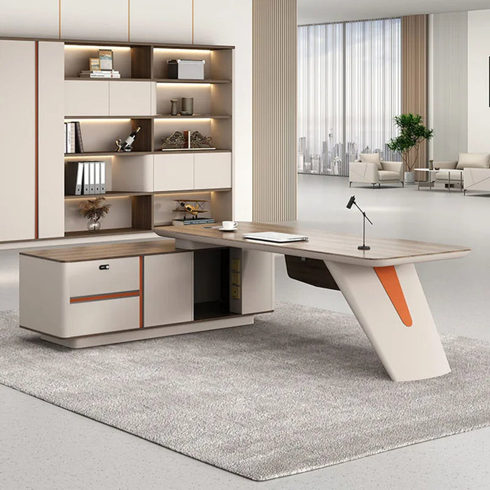 Modern Writing Office Desk Drawers Monitor Filing Meeting Drafting Office Desk Workflow Tavolo Da Lavoro High End Furniture HDH