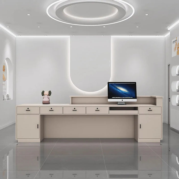 Supermarket Hotel Reception Desk Mobile Retail Premium Display Shopping Reception Desk Designs Meuble Caisse Furnitures HDH