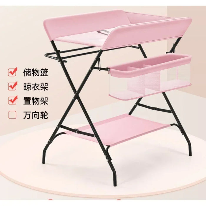 Diaper-Changing Table Baby Care Desk Multifunctional Foldable Massage Touch Newborn Baby Bath Bed Change Diaper-Changing Table