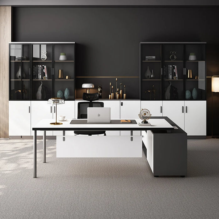 Long Boss Desk Tables Ideas Minimalist Elegant Professional Storage Wooden Office Desk Standing Mesa De Computdor Furniture