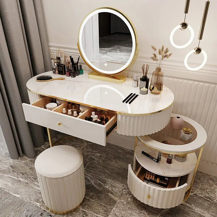 Nordic Dressers Bedroom Mirror Light Luxury Dressing Table Modern Minimalist Mobile Creative Storage Cabinet Furnitures WWH25YH