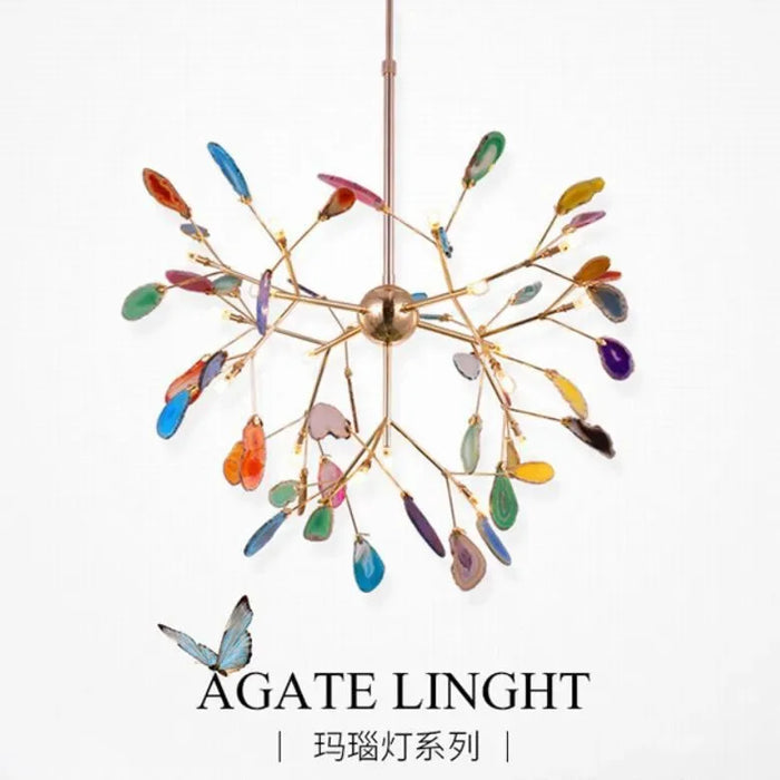 Agate chandelier living room bedroom dining room post-modern Nordic creative firefly lamp