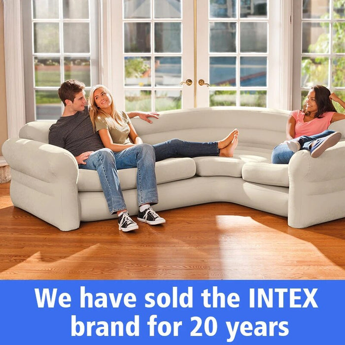 INTEX 68575 Sofa Set Furniture Luxurious Inflatable Furniture Living Room Inflatable Chair Sturdy Corner Lounge Inflatable Sofa