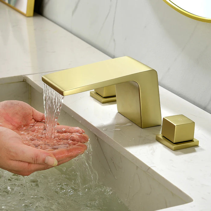 3 Holes Bathroom Faucet for Basin Hot and Cold Water Faucet 2 Handle Mixers Tap Deck Mount Roman Tub Fauctes