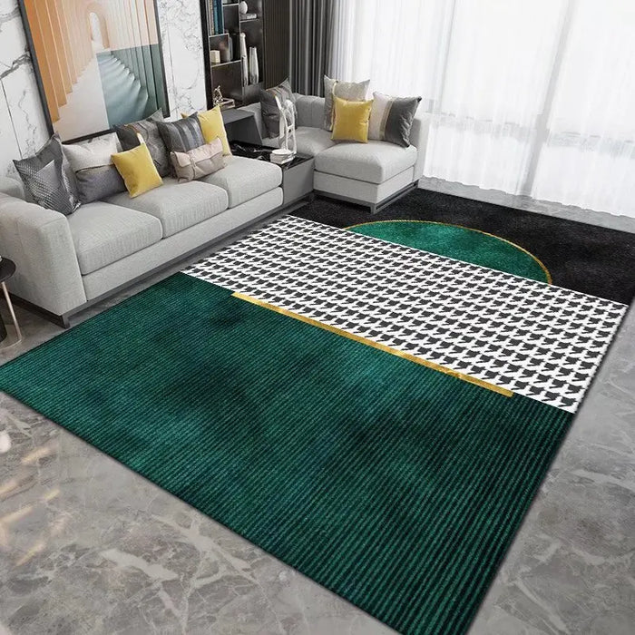 Modern Luxury Living Room Green Carpet Bedroom Decoration Rug Good Quality Hotel Large Area Carpets Anti-slip Washable Floor Mat