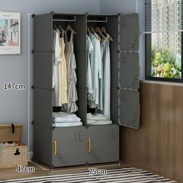 Cheap Wordrobe Cabinet Display Space Saving Partitions Plastic Waredrobe Closet Free Shipping Roupeiros Storage Furniture