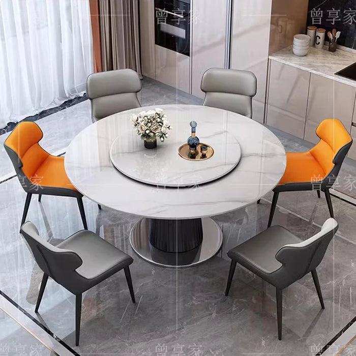 Marble Round Dining Table Home Coffee Side Kitchen Tables Living Room Luxury Mobile Marble Mesas De Jantar Salon Furniture