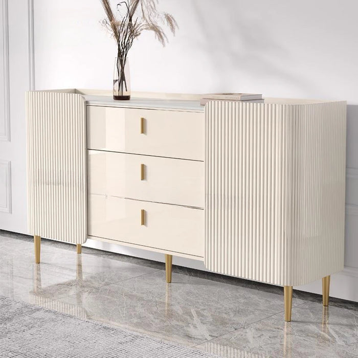 European Style Cupboard With Lid Drawer Cabinet Buffet Tables in Ivory Kitchen Sideboard Furniture Rock Slate Entrance Cabinet