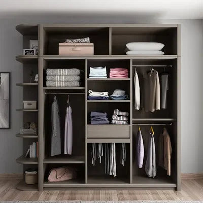 Modern  wardrobe wood melamine closet room furniture sliding wardrobe