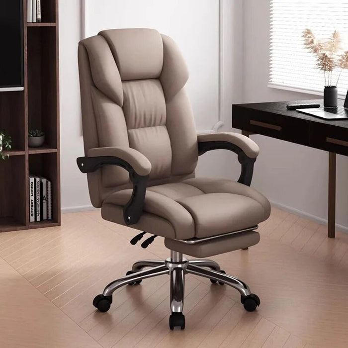 Wheel Back Cushion Office Chair Leather Lounge Executive Lazyboy Chair Retro Luxurious Sillon Reclinables Theater Furniture