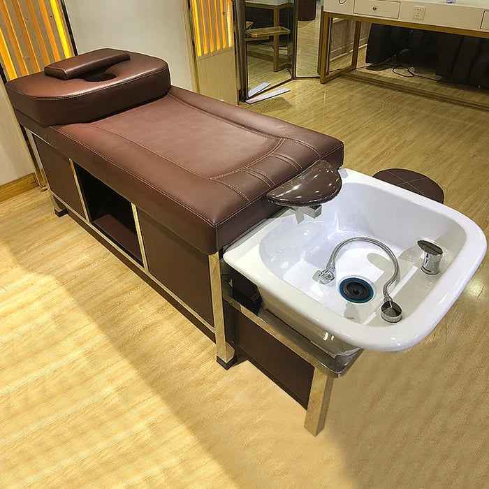 Japanese Head Spa Shampoo Chair Stylist Water Circulation Hair Lighting Chair Therapy Lettino Massaggio Salon Equipment MQ50SC