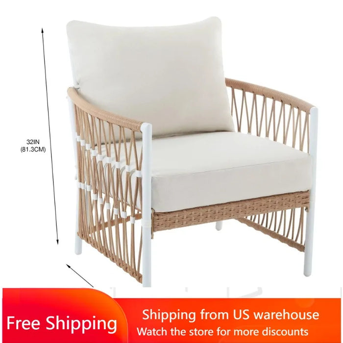 Better Homes & Gardens Lilah 2-Pack Outdoor Wicker Lounge Chair, White