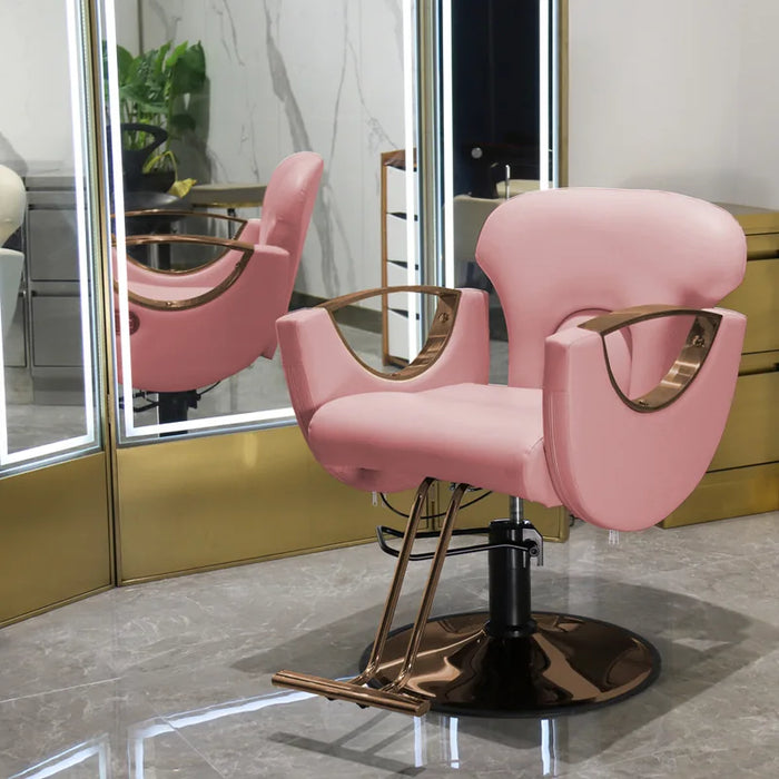 Pink Swivel Barber Chairs Rotating Stylist Professional Hairdressing Chairs Swivel Silla Estetica Barber Equipment MQ50BC