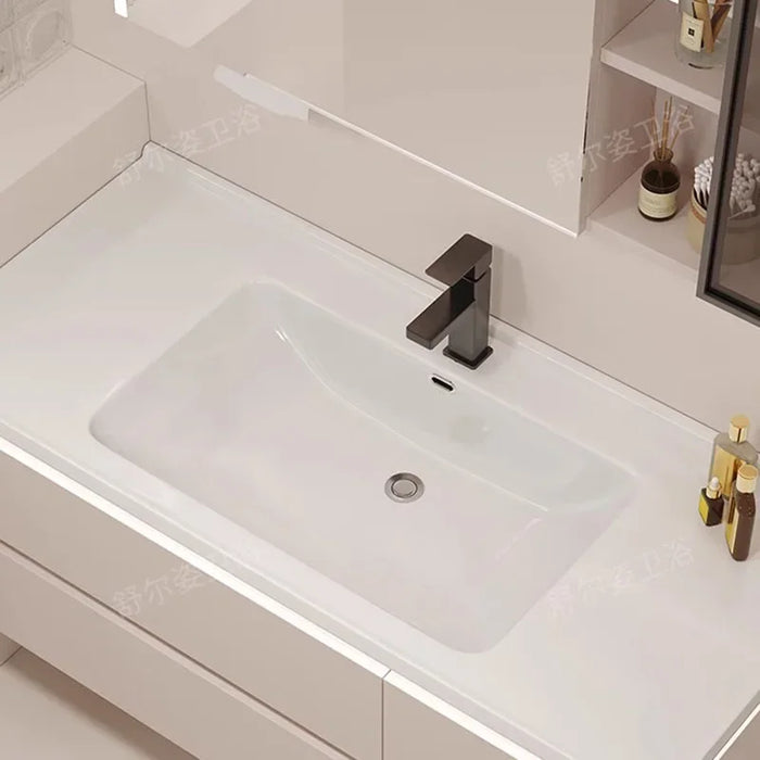 Ceramic Basin Integrated Intelligent Bathroom Cabinet Modern Minimalist Combination Bathroom Sink Washbasin Furniture