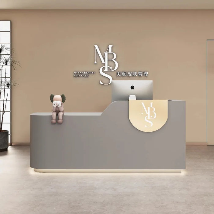 Standing Beauty Reception Desk Cashier Checkout Coffee Luxury Mobile Reception Desk Executive Mostrador Oficina Furniture HDH
