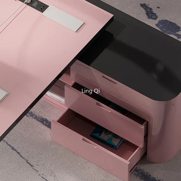 Designer Free Shipping Office Desk Pink Women High Quality Customized Computer Desk Boss Unique Mesa Escritorio Office Furniture