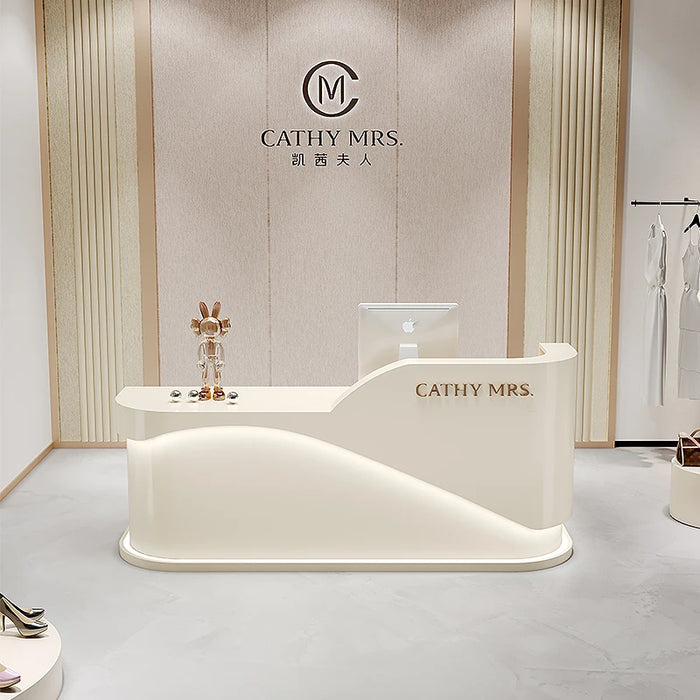 Cash Counter White Reception Desk Clinic Information L Shaped Reception Desks Nail Salon Beautysalon Meubilair Furniture