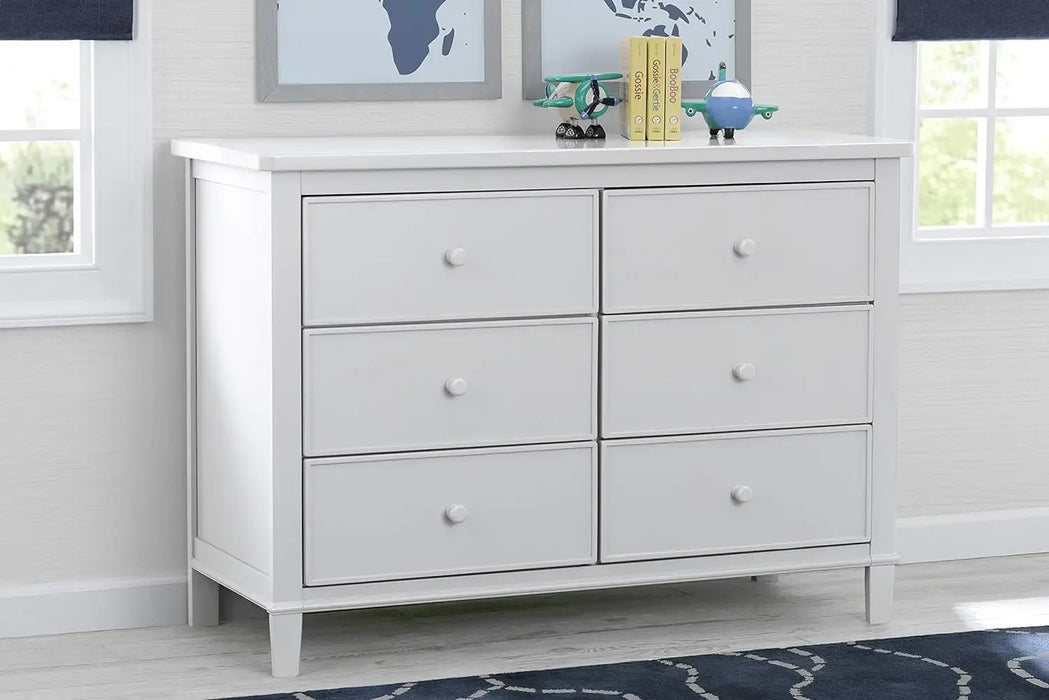 Haven 6 Drawer Dresser, Greenguard Gold Certified, White.grey