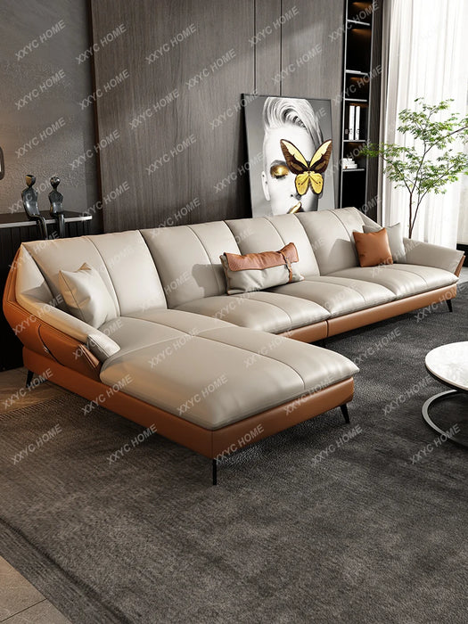 Leather Sofa Italian First Layer Cowhide Living Room Art-Sofa