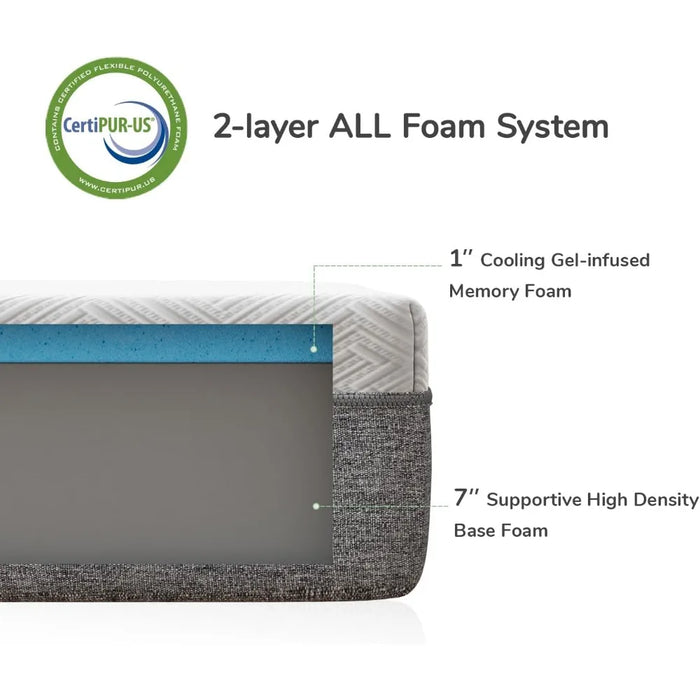 Queen Mattress, Cool Sleep & Stress Relief, Medium Plush Feel, Motion Isolation, Bogis, 12" Gel Memory Foam Mattress