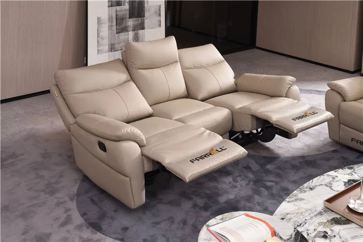 Popular Furniture Large Sectional Couch 321 Seater Reclining Genuine Leather Living Room Sofa