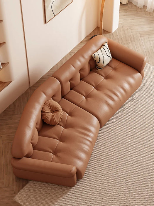 Italian modern simple living room corner curved soft bag shaped sofa