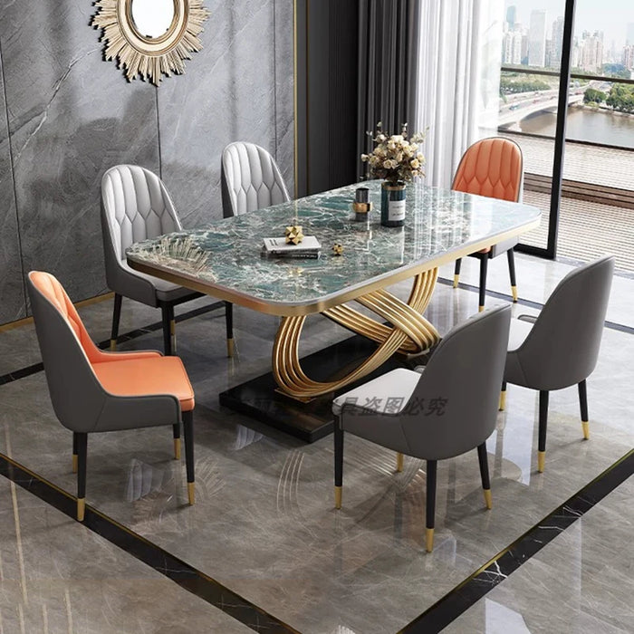 Center Set Dinner Table Chairs Stone Modern Dining Table Floor Mid Century Modern Mesas De Restaurante Livingroom Furniture Set