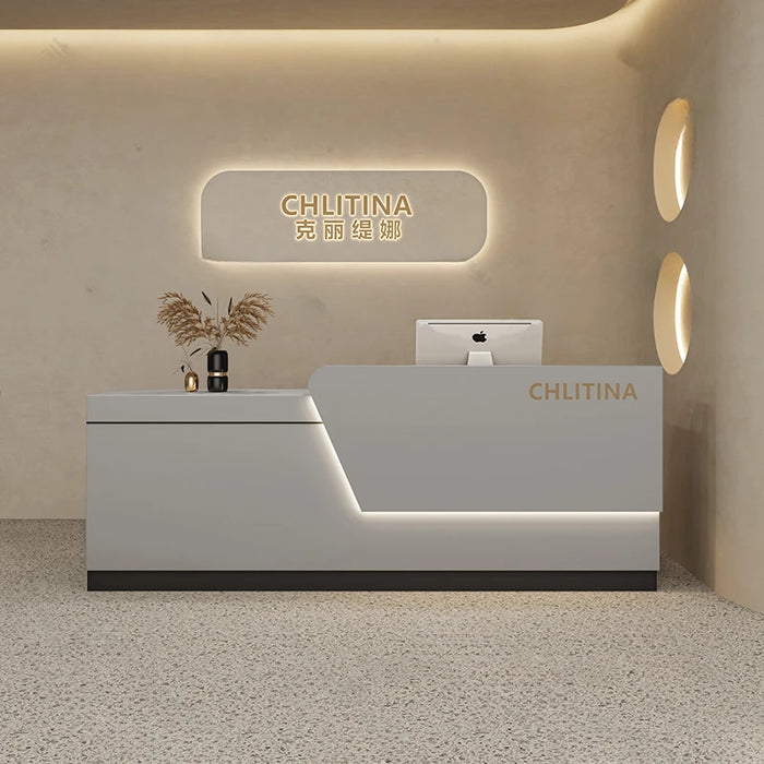 Cashier Church Reception Desks European Computer Checkout Reception Desks Futuristic Recepcion Mostrador Salon Furnitures