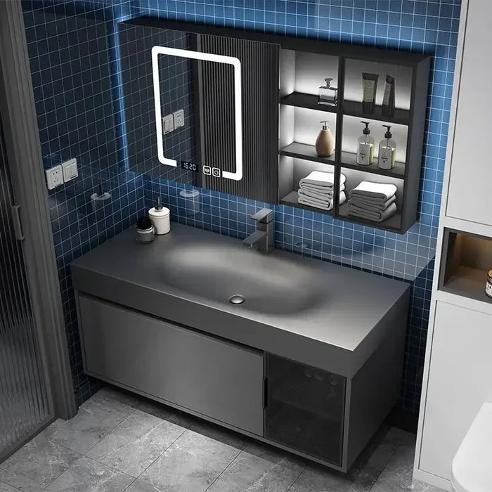 Bathroom Sink Cabinet Modern Minimalist Bathroom Cabinet Vanity Toilet Locker Washbasin Cabinets Under Sink Cabinet with Mirror