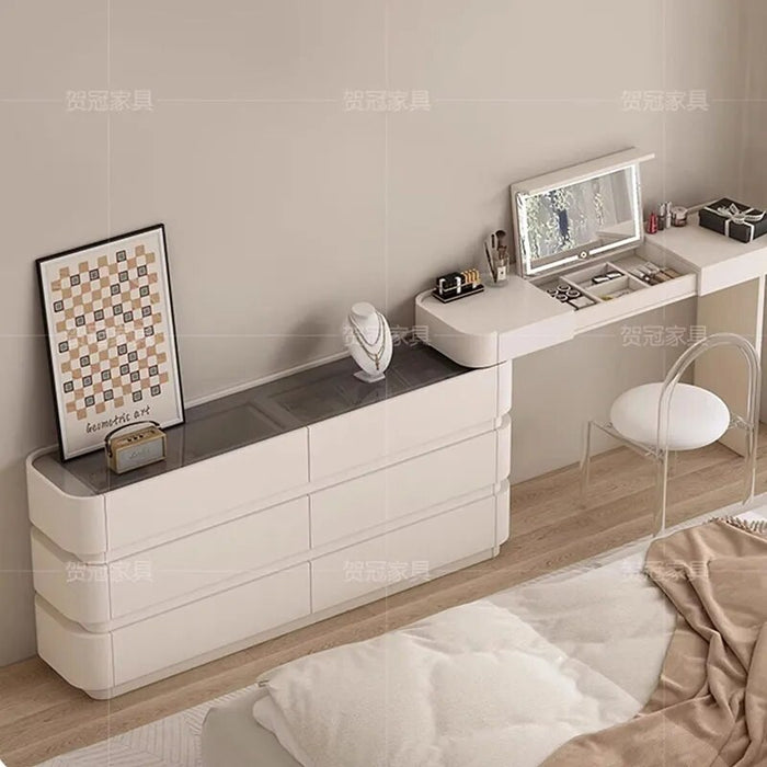 Makeup Organizer Dressing Table Toys White Shelves Vanity Lights Wall Mirror Cabinet Mesa De Maquillaje Bedroom Furniture