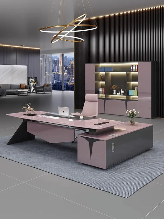 Light luxury creative desk, simple and modern, president's office, executive desk, table and chair