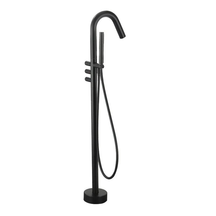 MTTUZK Brass Bathtub Floor Faucet With Hand Shower Bathroom Hot Cold Gun Gray Bath Shower Stand Faucet Torneiras