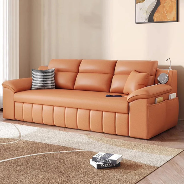 European Nordic Leather Sofa Relax Brown Girl Foam Lounge Floor Sofa Lazzy Modern Designer Salon Meuble Living Room Furniture