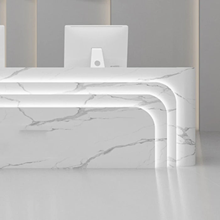 Standing Luxury Reception Desk Front White Wood Modern Reception Desks Hotel Basses Clinic Comptoir Coiffeur Office Furniture
