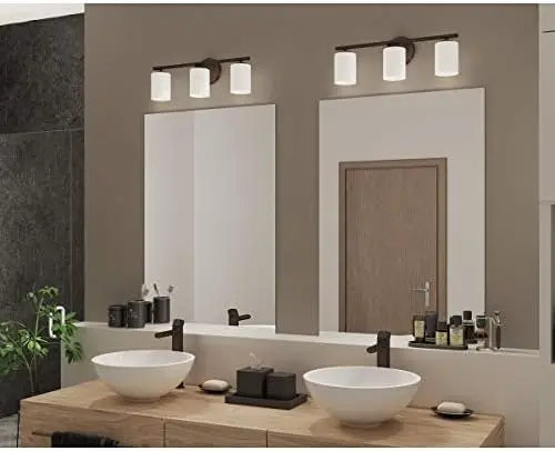 Collection 3-Light Etched White Glass Modern Bath Vanity Light Brushed Nickel Toothpaste squeezer dispenser Acessórios para cas