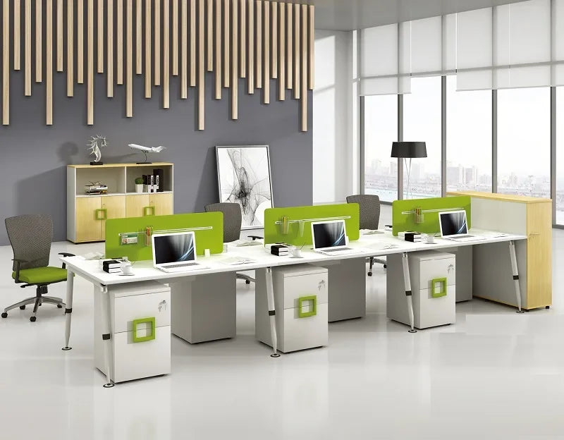 Modern Office Customized Computer Table 6 Seater Person Workstation Furniture Desks Work Station Table Set Designs 2020