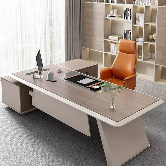 Minimalist Modern President Computer Single Person Luxury Office Square Corner Height desk Office Furniture Study Business