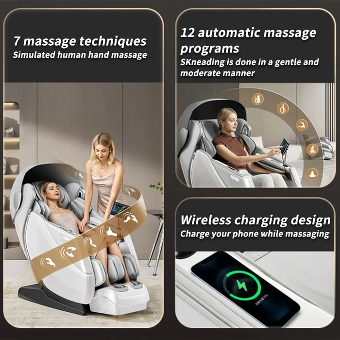 JKR Full Body Luxury Intelligent 3D Massage Chair Home Zero Gravity Professional Electric Automatic Heating Shiatsu Rocking Sofa