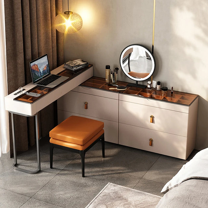 Space-Saving Modern Minimalist Makeup Vanity - Perfectfor Small Living Spaces, Effortless Elegance in a CompactDesign