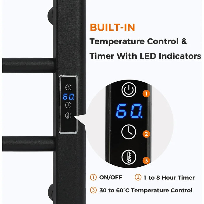 Mild Steel Bathrooms Accessories Wall Mounted/Freestanding Towel Heater With Hardwired and Plug in Options Bathroom Towel Hanger