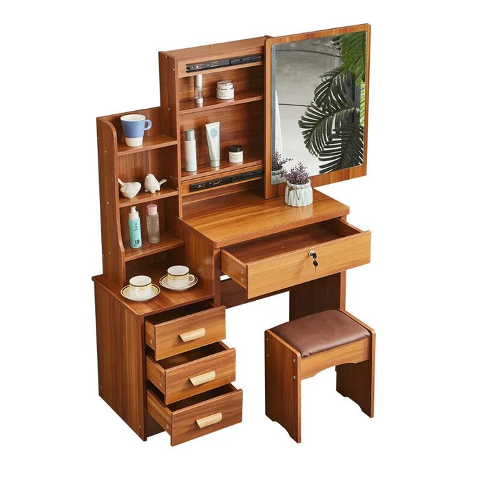 New Modern Dressing Table Cabinet Dressing Cabinet Apartment White Desk Bedroom Vanity Desk Light Mirror Dresser Home Furnitures